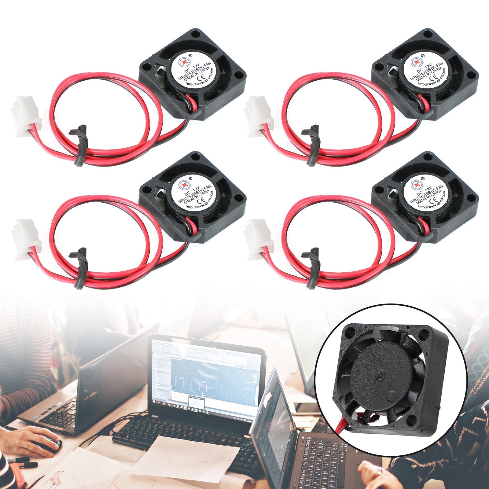 12V Brushless DC Cooling Blower Fan 2 Pin 20x20x6mm 0.06A 2006