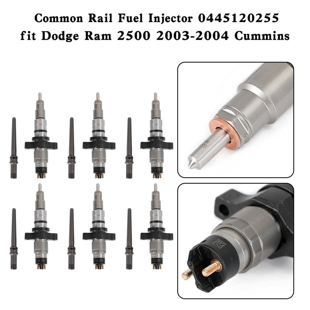 Diesel Fuel Injector 0445120255 for 2003-2004 Dodge Ram 2500 3500 5.9L Early Production Common Rail - 1PCS/6PCS