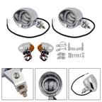18 Headlight Lamp Spotlight Universal Coler Switch Fits Chrome For Motorcycle