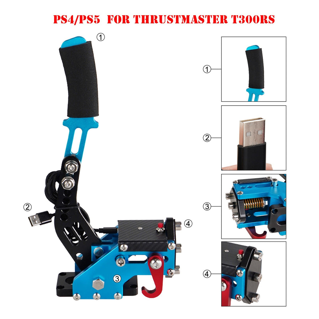 14Bit X1 USB Racing Handbrake for XBOX G920 Gaming Wheel Setup (Mounting Bracket Excluded)