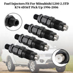 MD196607 4D56T Fuel Injection System 4 Piece Injectors for Mitsubishi L200 Pickup 1996-2006