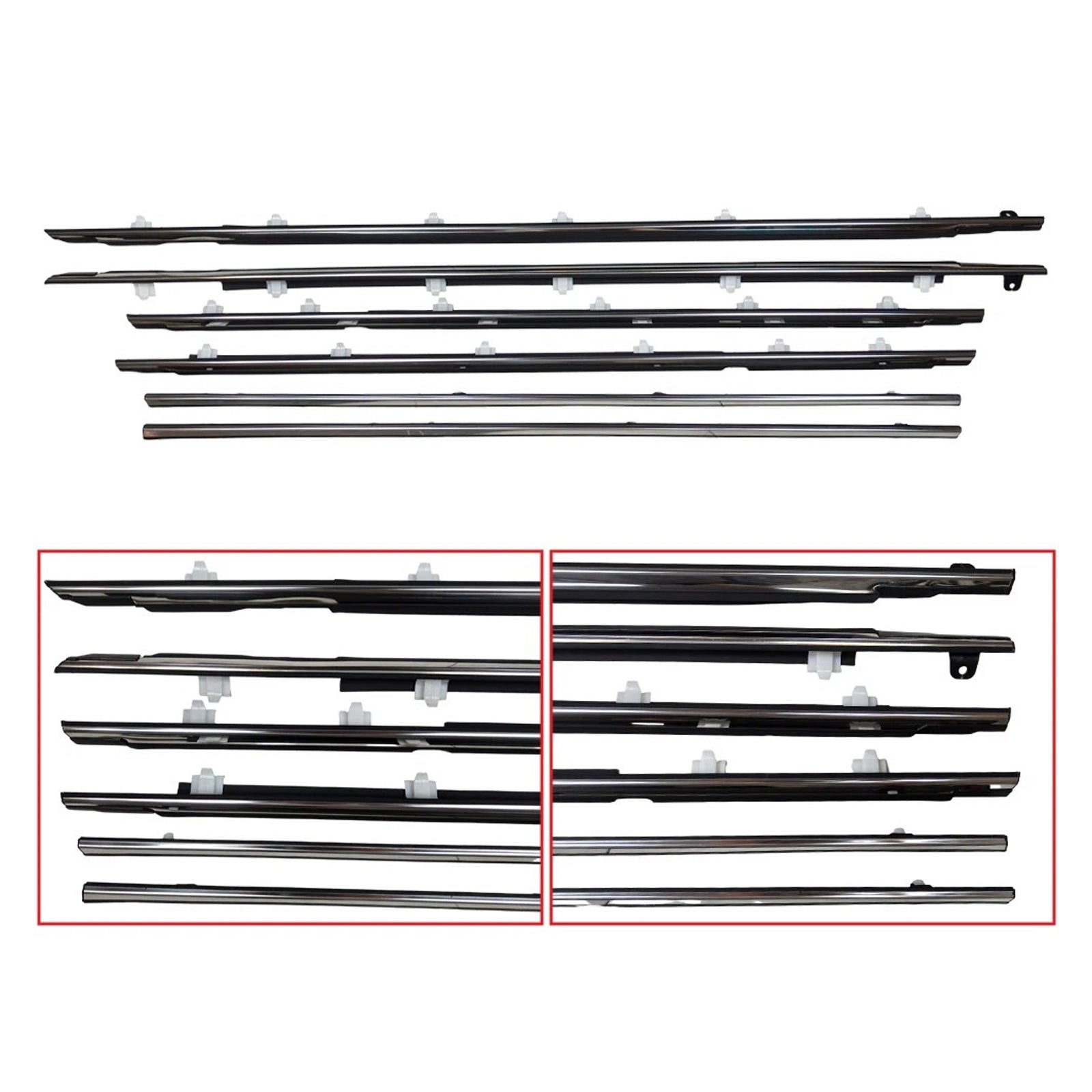 Toyota Land Cruiser FJ80 1991-1997 6PC Door Belt Trim Molding Parts 75710-60011 75720-60011