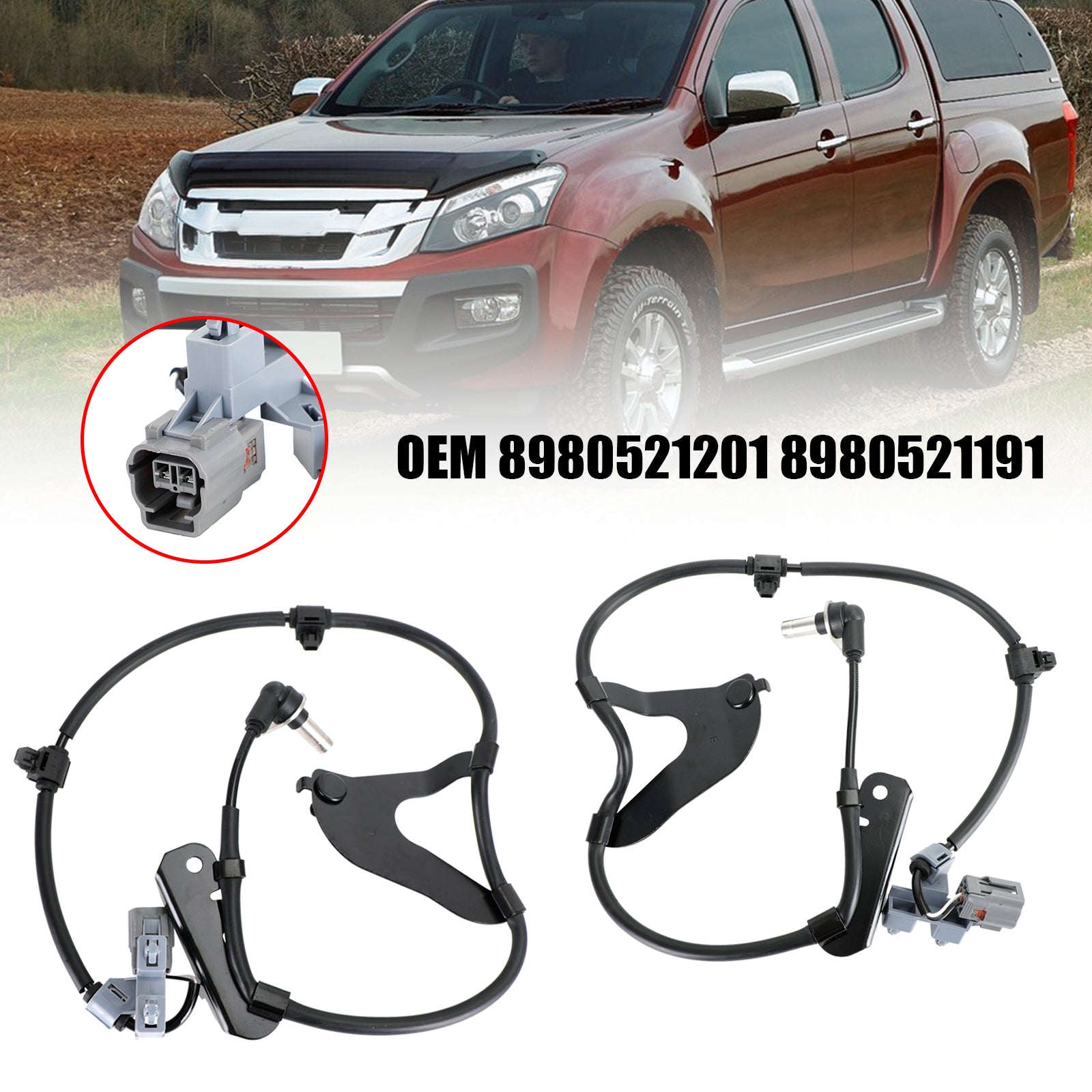 Isuzu D-Max 2.5 Twin Turbo 2012-2019 Front Axle ABS Wheel Speed Sensor Pair