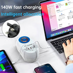 140W Magnetic Wireless Fast Charging Station PD100W for Laptops and Smartphones