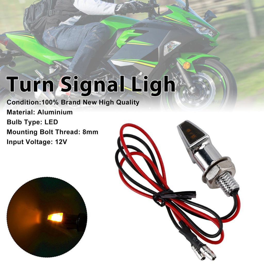 12V Universal LED Indicator Light for Motorcycle Turn Signals 8mm Yamaha