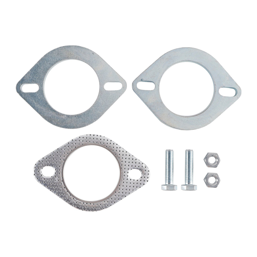 Pair of 2.5 Inch 64mm Steel Exhaust Pipe Flanges with Bolts for Repair Joints