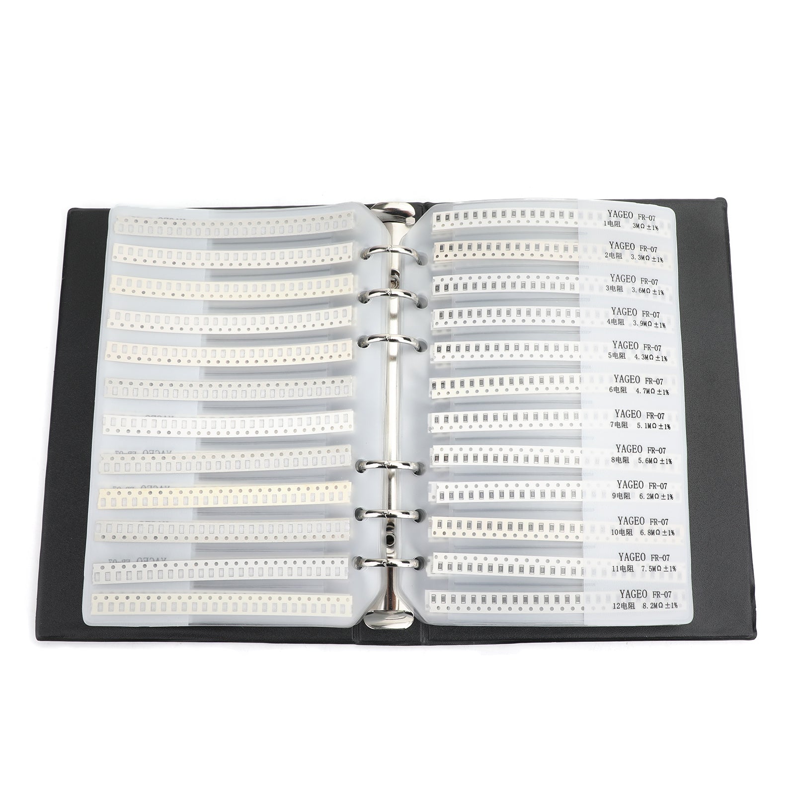 0201 0402 0603 0805 1206 170-Value 1% SMD Resistor and Capacitor Sample Assortment Book