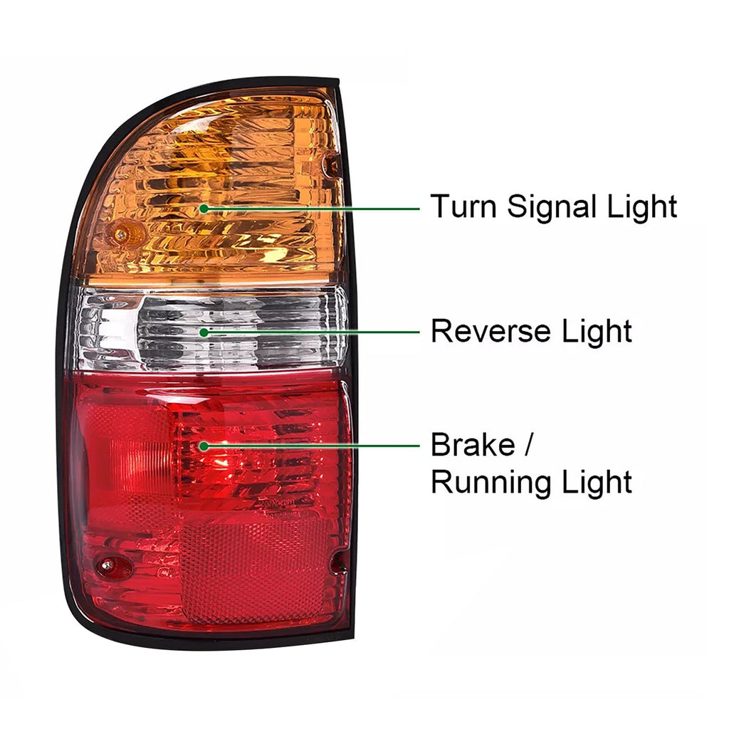 Toyota Tacoma 2001 2002 2003 2004 Rear Tail Lamp Lights Pair with Bulbs