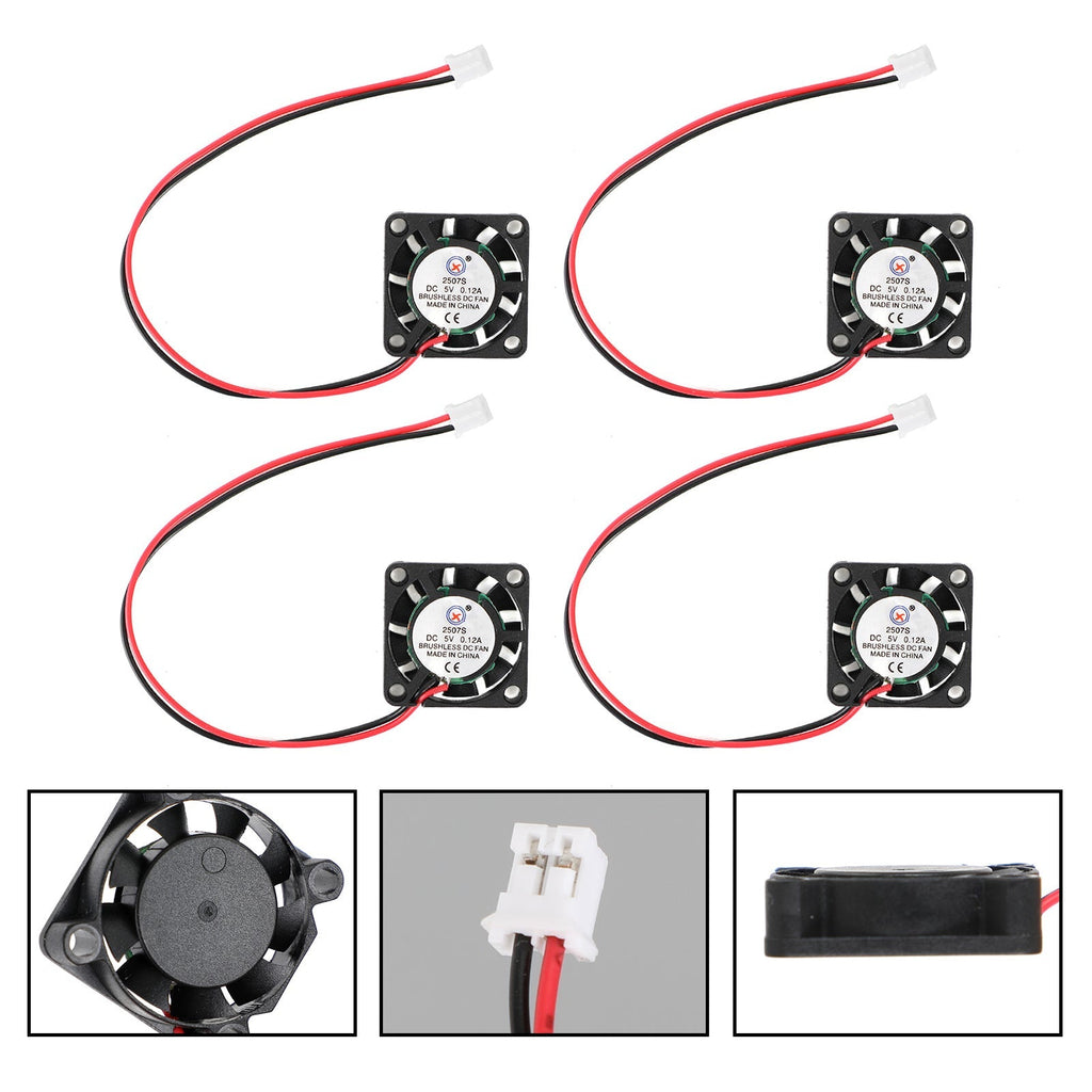 5V Brushless DC Cooling Blower Fan 2-Pin 25x25x7mm 2507S 0.12A