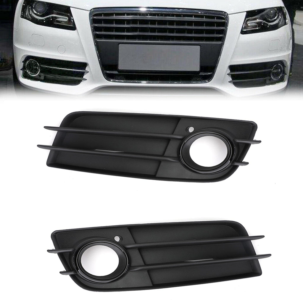 2 X Front Bumper Black Fog Light Grille Cover For Audi A4 S-LINE S4 2008-12 Generic