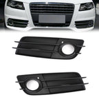 Front Bumper Fog Light Grille Cover Black For Audi A4 S4 S-LINE 2008 2009 2010 2011 2012 Pair
