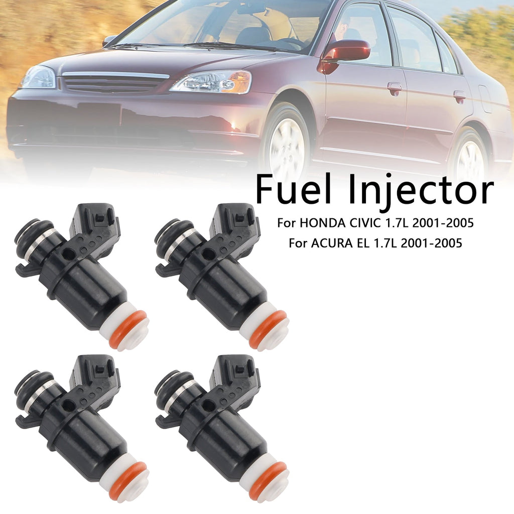 4 Pack Fuel Injectors 16450-PLD-003 Honda Civic 1.7 Liter 2001-2005 ACURA EL Replacement
