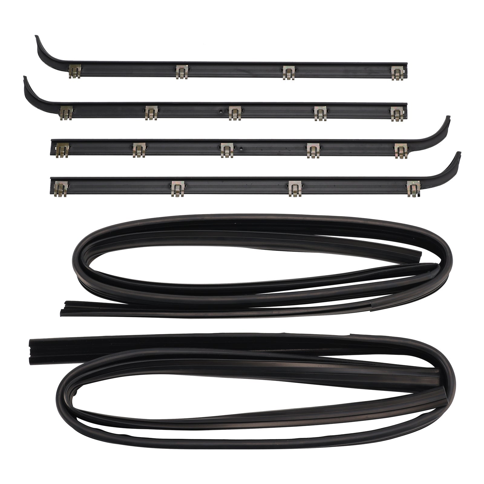 Front Window Seal Belt Weatherstrip for 1987-1997 Ford F350 Truck 4-Piece Sweep + 2-Piece Seal Kit