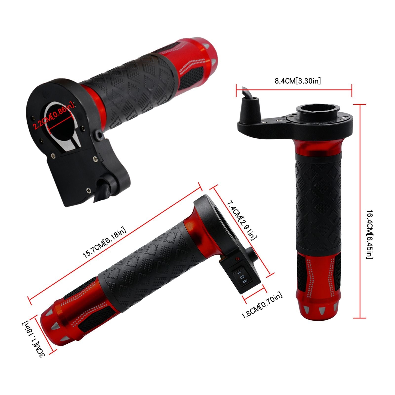 12V Motorcycle Heated Handlebar Grips 22Mm Alu Universal Warmer Gold Generic