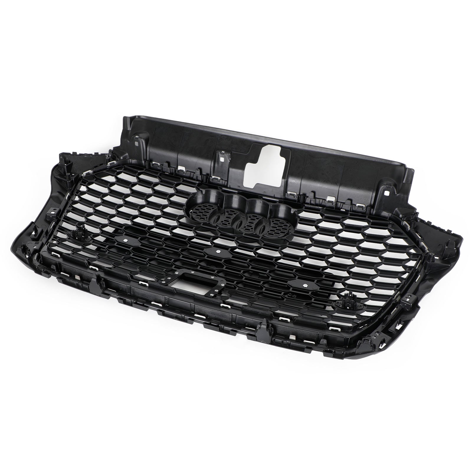 17-19 Audi A3 S3 RS3-Style Honeycomb Front Grille with ACC Gloss Black