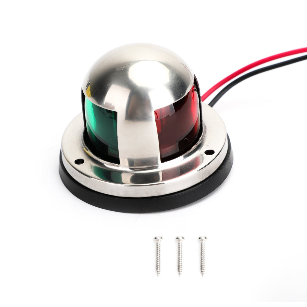 12V LED Bow Navigation Lights 2 in 1 Stainless Steel Marine Yacht Pontoon