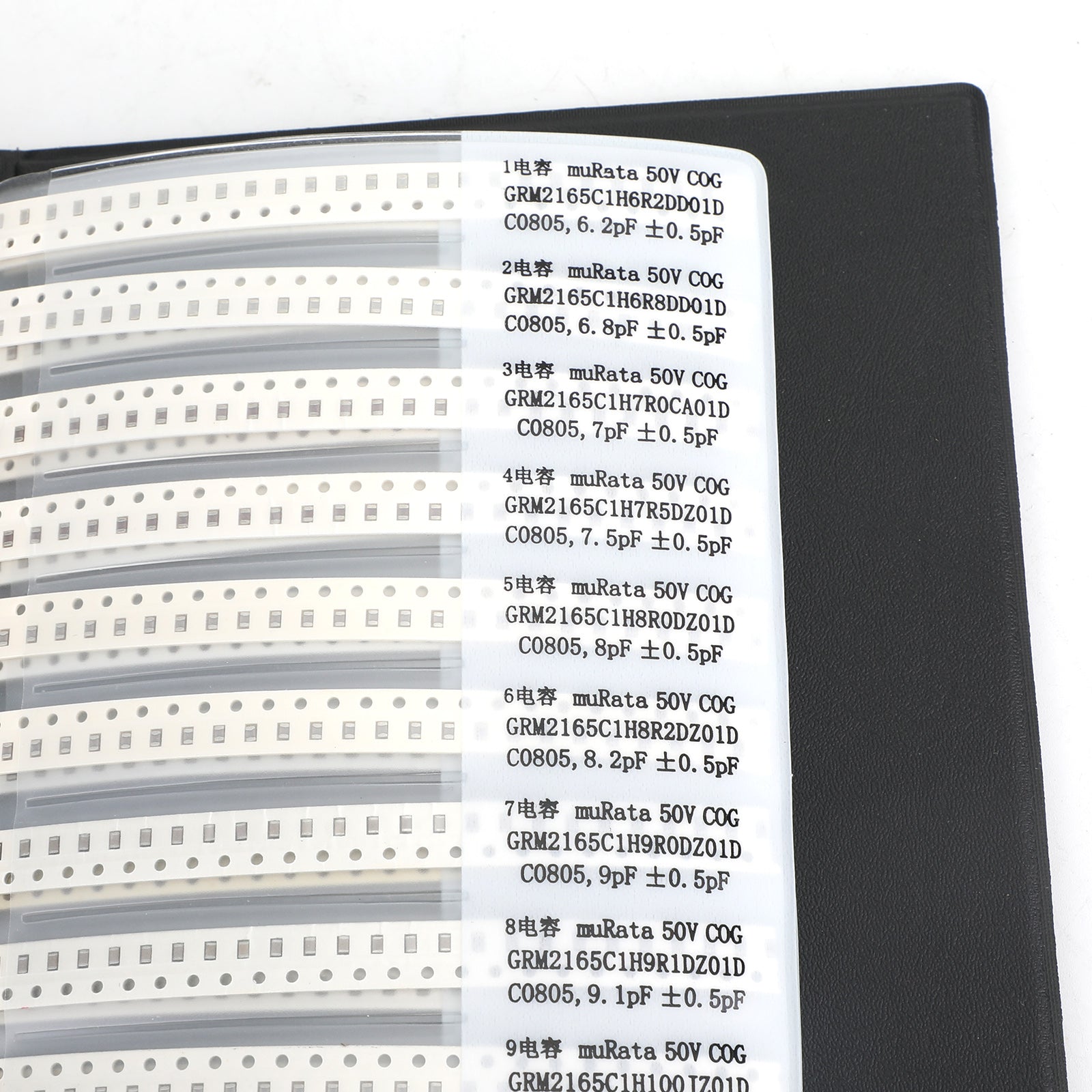 0201 0402 0603 0805 1206 170-Value 1% SMD Resistor and Capacitor Sample Assortment Book