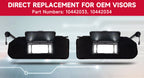 1997-2004 Corvette C5 Black Shaded Sun Visors Pair with Built-in Vanity Mirrors