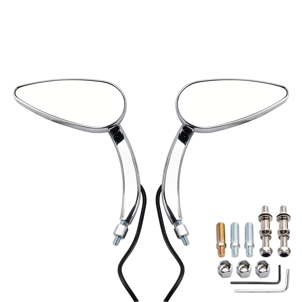 Chrome LED Turn Signal Mirrors with Custom Design for 1990-2021 Electra Street Road Glide