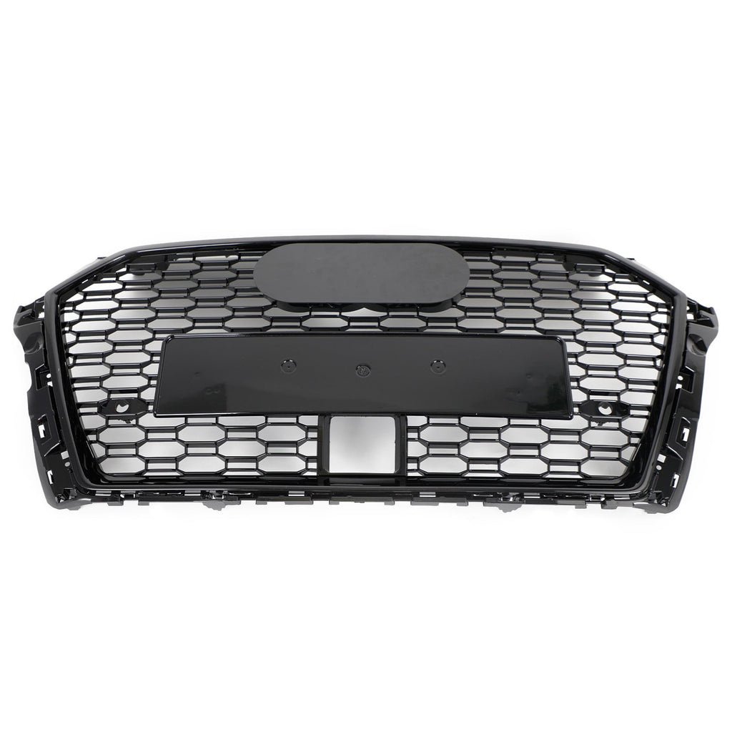 17-19 Audi A3 S3 Front Grille Honeycomb RS3 Design ACC Compatible Gloss Black