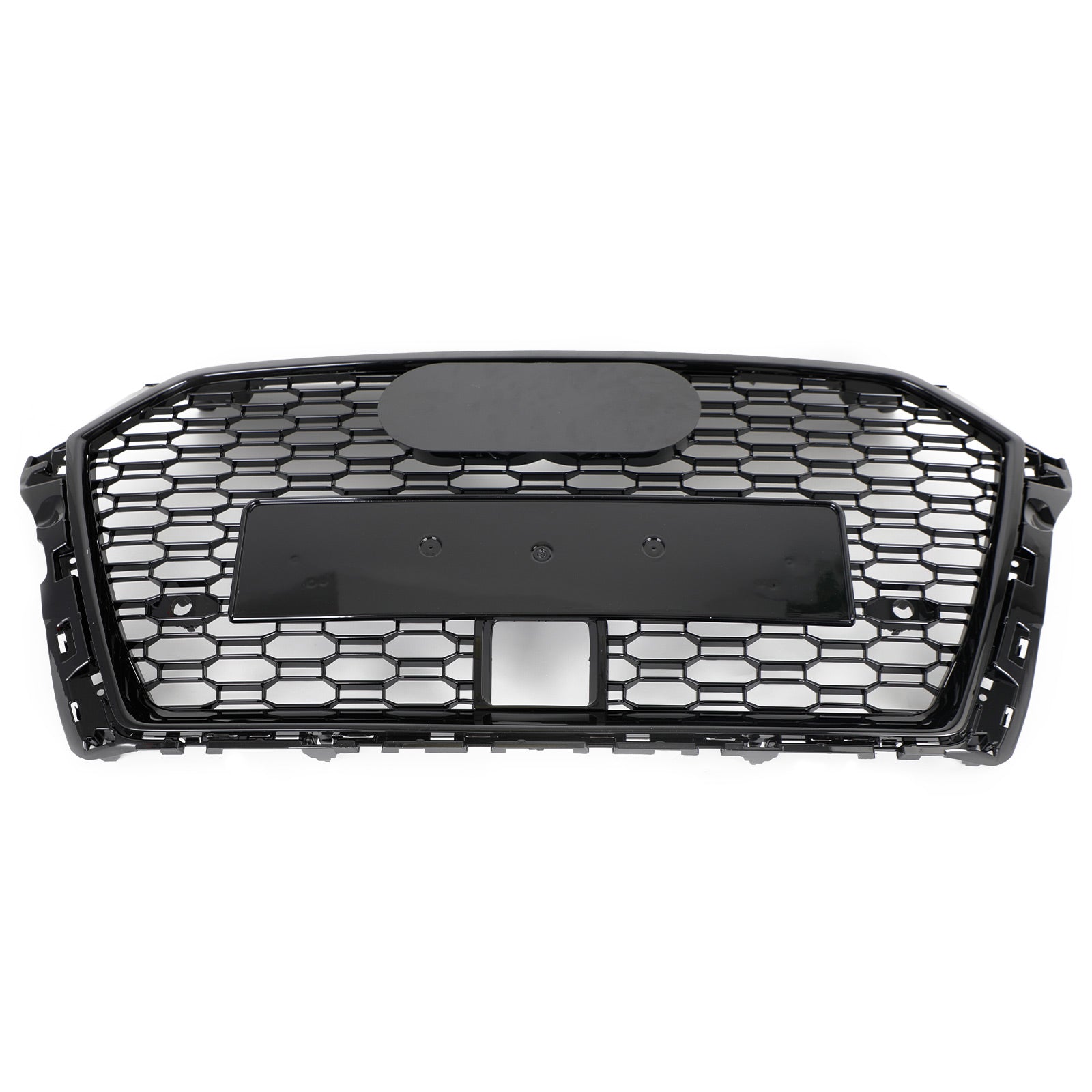 17-19 Audi A3 S3 Front Grille Honeycomb RS3 Design ACC Compatible Gloss Black