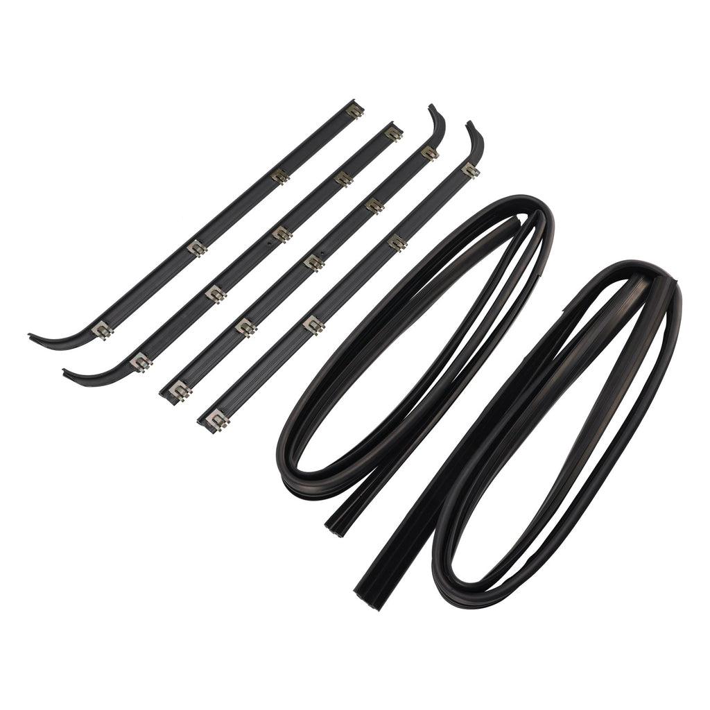 1987-1996 F150 Front Window Seal Belt Weatherstrip 4PC with Door Window Sweep 2PC Seal Kit