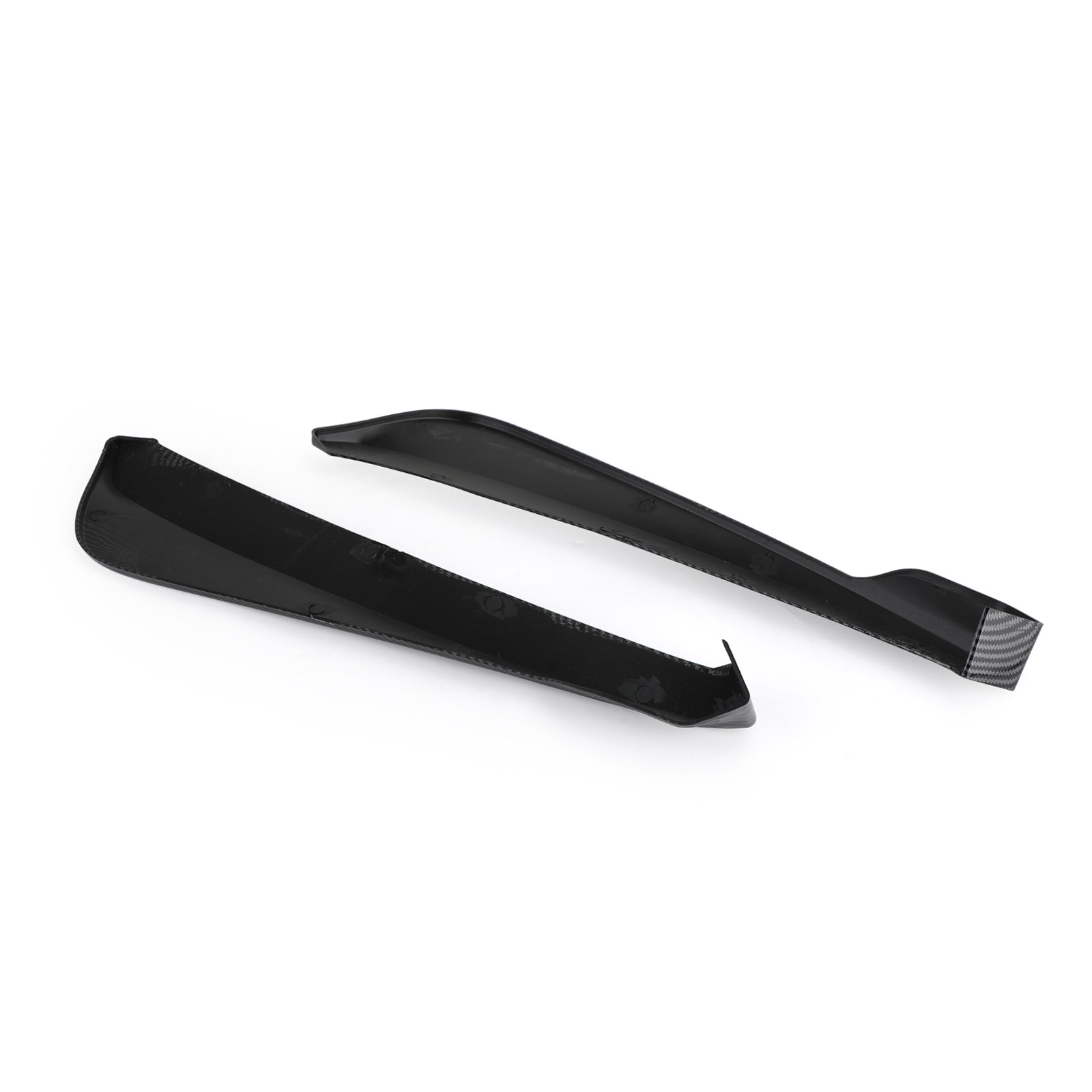 Generic 19" Carbon Fiber Look Rear Bumper Splitter Canard Diffuser Valence Spoiler Fin Lip