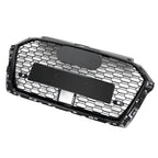 17-19 Audi A3 S3 RS3-Style Honeycomb Front Grille with ACC Gloss Black