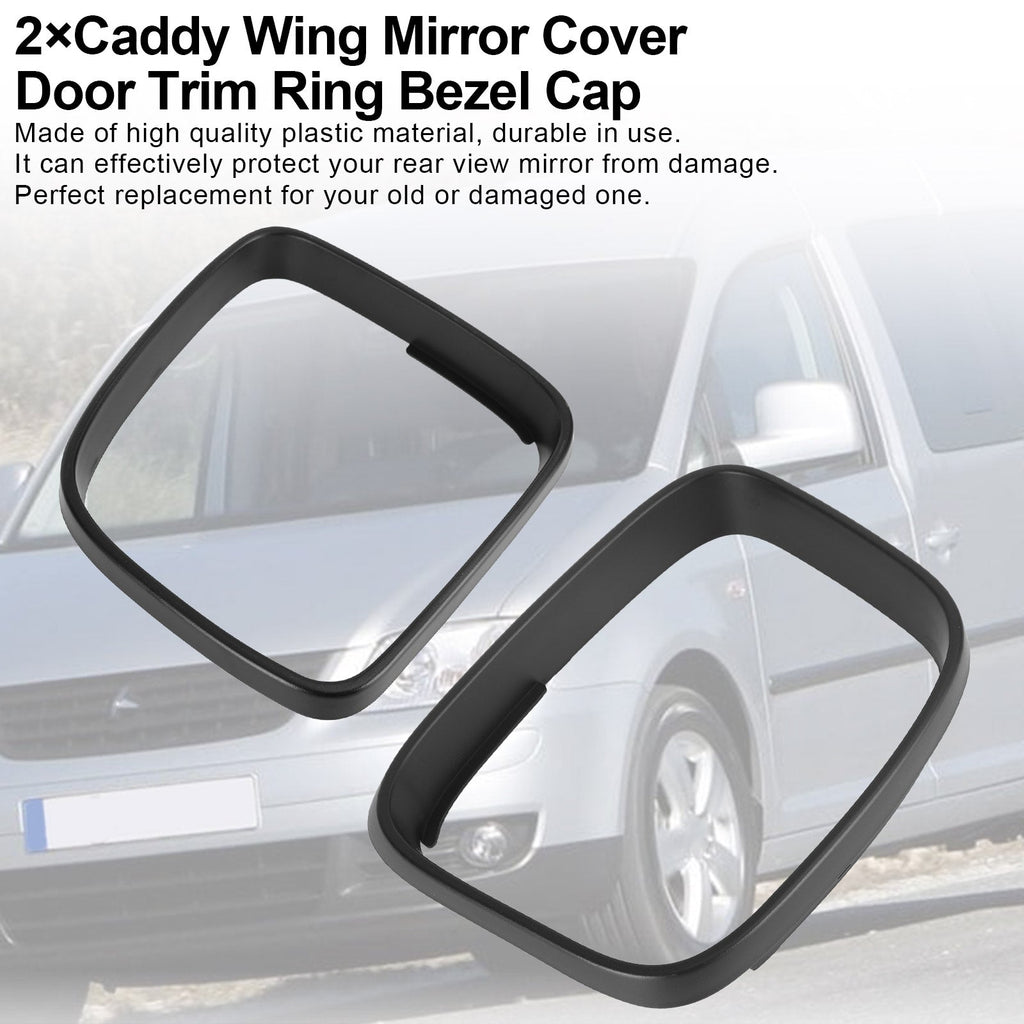 2x VW Transporter T5 Caddy Door Mirror Bezel Trim Ring Cover Cap Generic