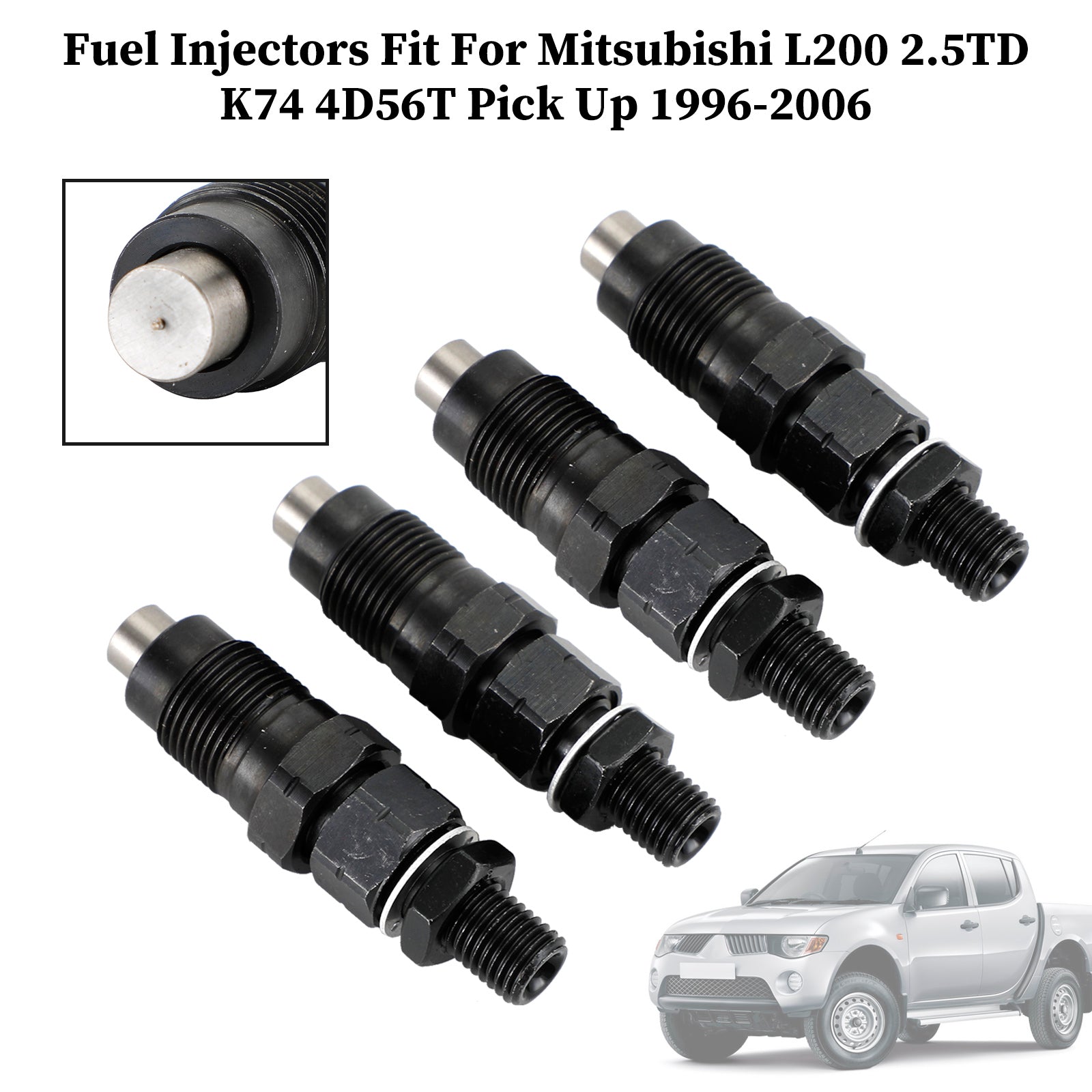 MD196607 4D56T Fuel Injection System 4 Piece Injectors for Mitsubishi L200 Pickup 1996-2006