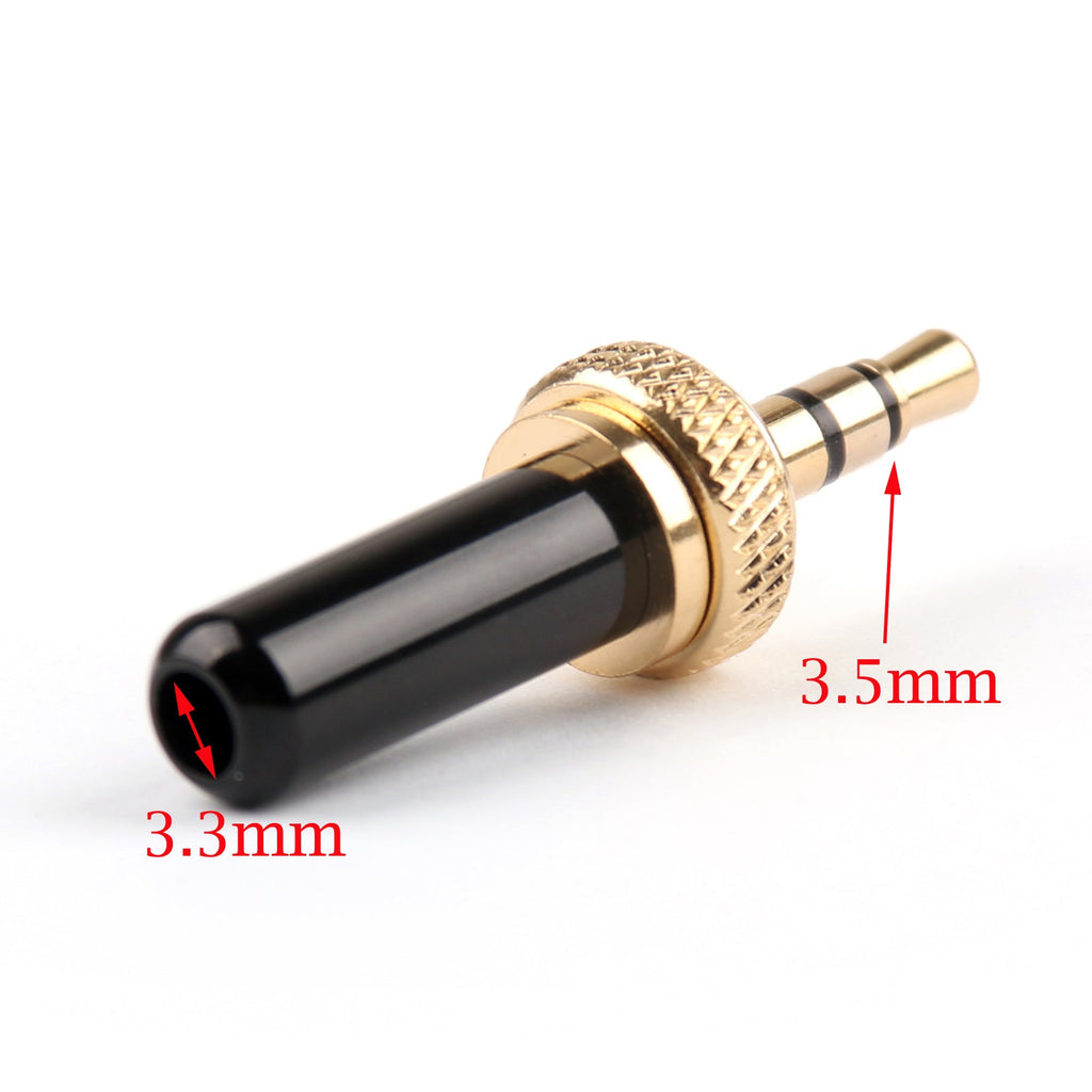 Sennheiser Compatible 3.5mm Mini Stereo Jack Plug Gold Plated Screw Lock Black