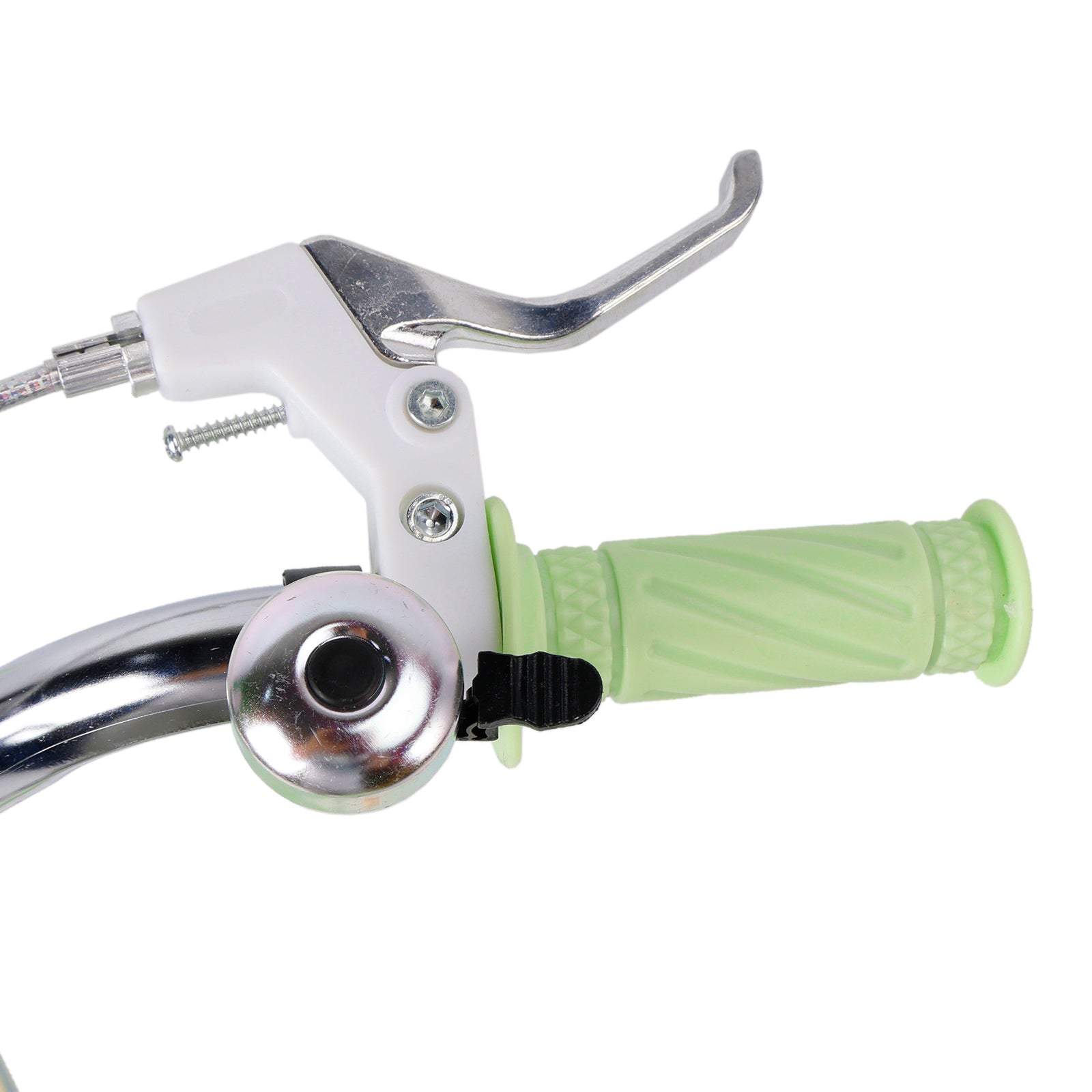 16" Green Girls Children's Bicycle featuring Side Wheels, Basket and Rear Cargo Rack