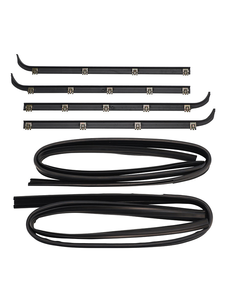 1987-1997 Ford F250 Front Door Window Weatherstrip Sweep Seal 4 Piece Set with 2 Piece Seal Kit