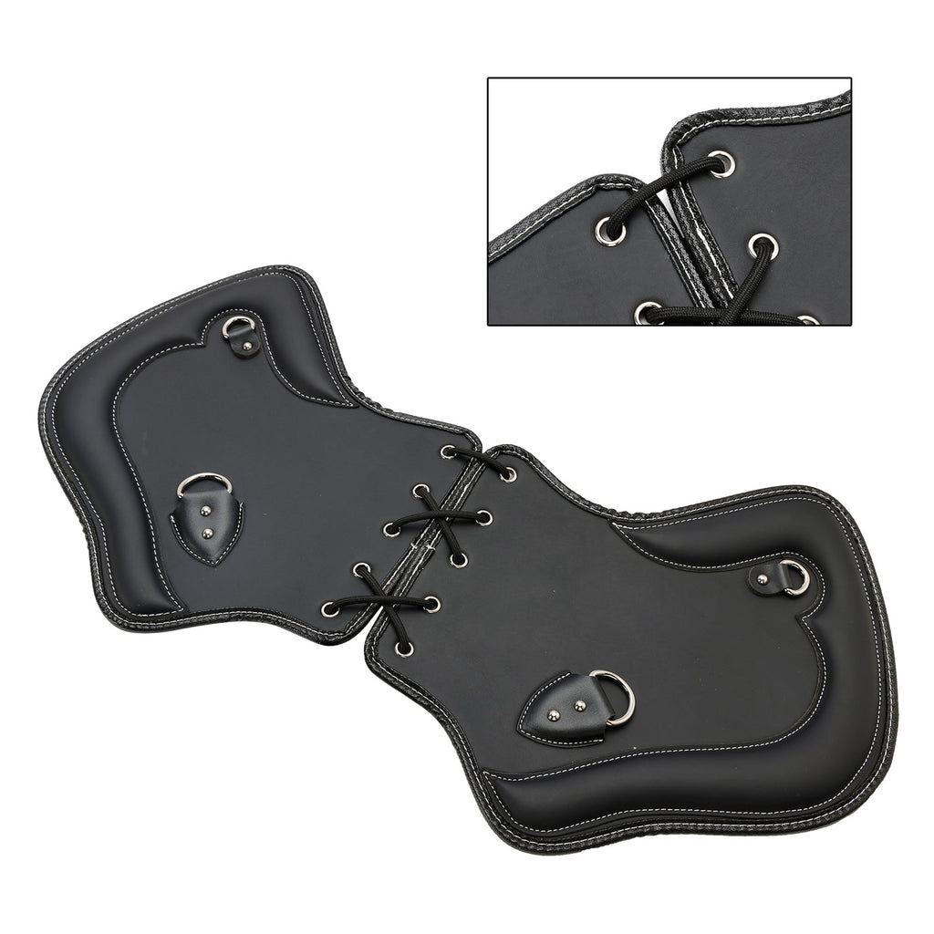 1985-2017 Harley Davidson Touring Softail Dyna Sportster Pair CNC Heat Shield Saddle Protectors Black Brown