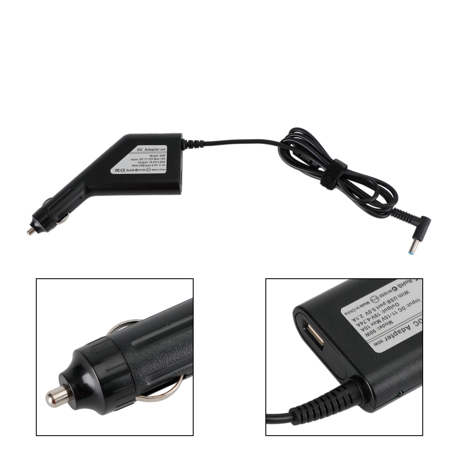19.5V 4.62A DC Power Adapter Car Charger for HP Envy 14/15 Laptop Computers