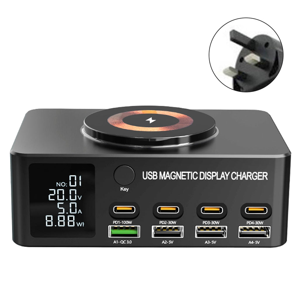 140W Quick Charge PD100W Laptop Intelligent Multi-Port USB Power Adapter UK