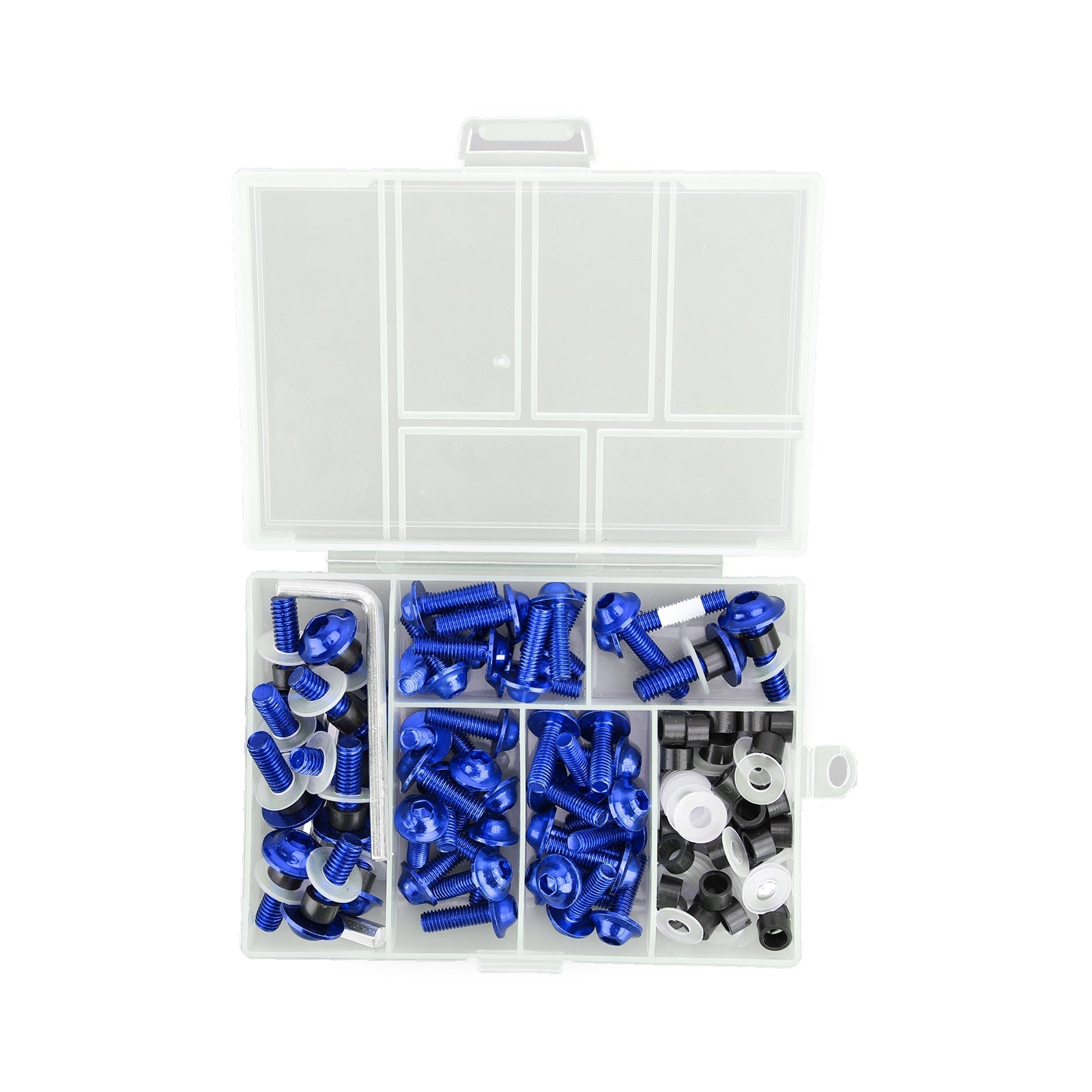 158 Piece Blue Motorcycle Windscreen Fairing Screw Clip Fastener Kit Universal