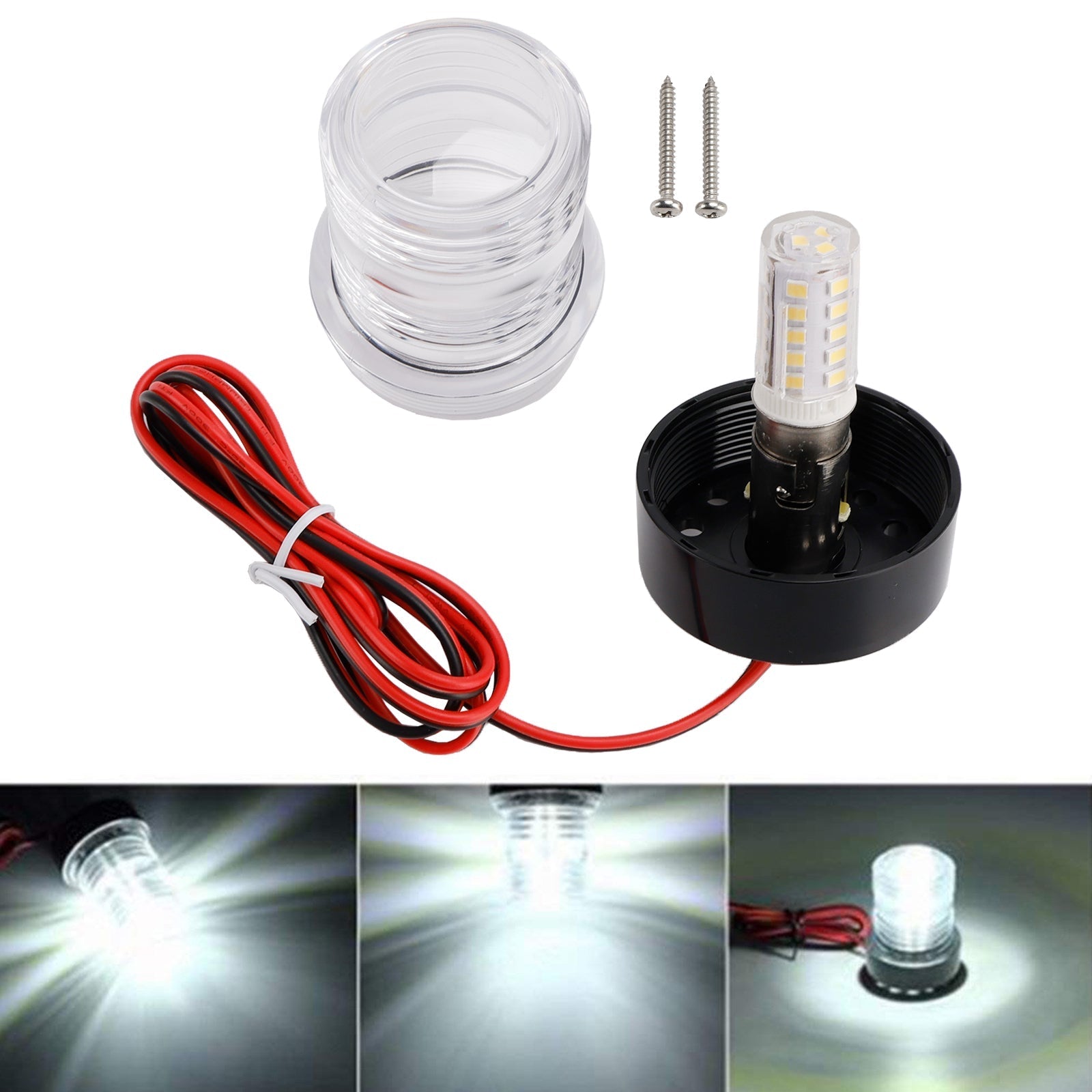 Marine Grade LED Navigation Anchor Light Round Vessel Lamp Boat Yacht 2.7W IP66