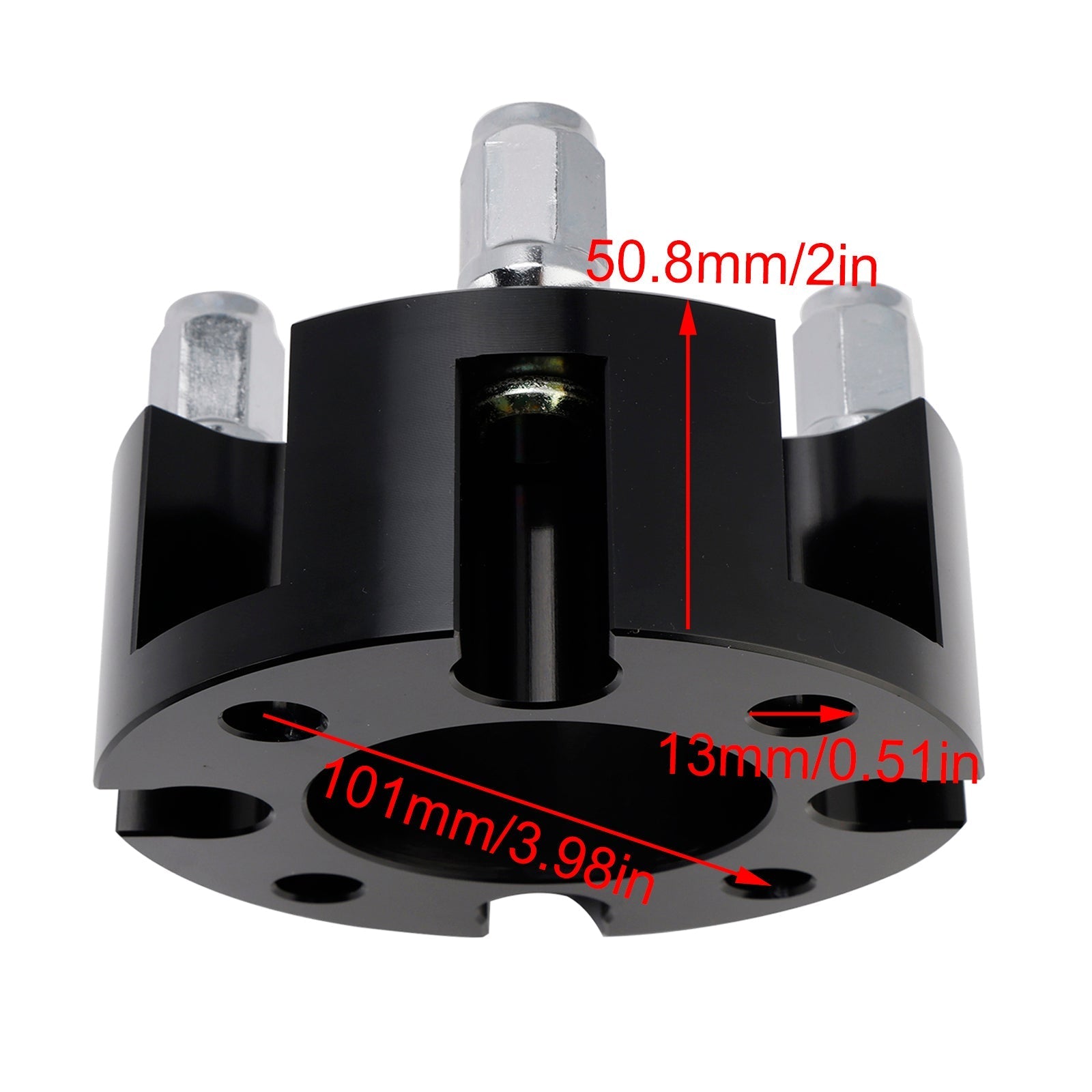 2 Inch Wheel Spacers for Golf Carts with Lug Nuts - Yamaha Club Car EzGo Black