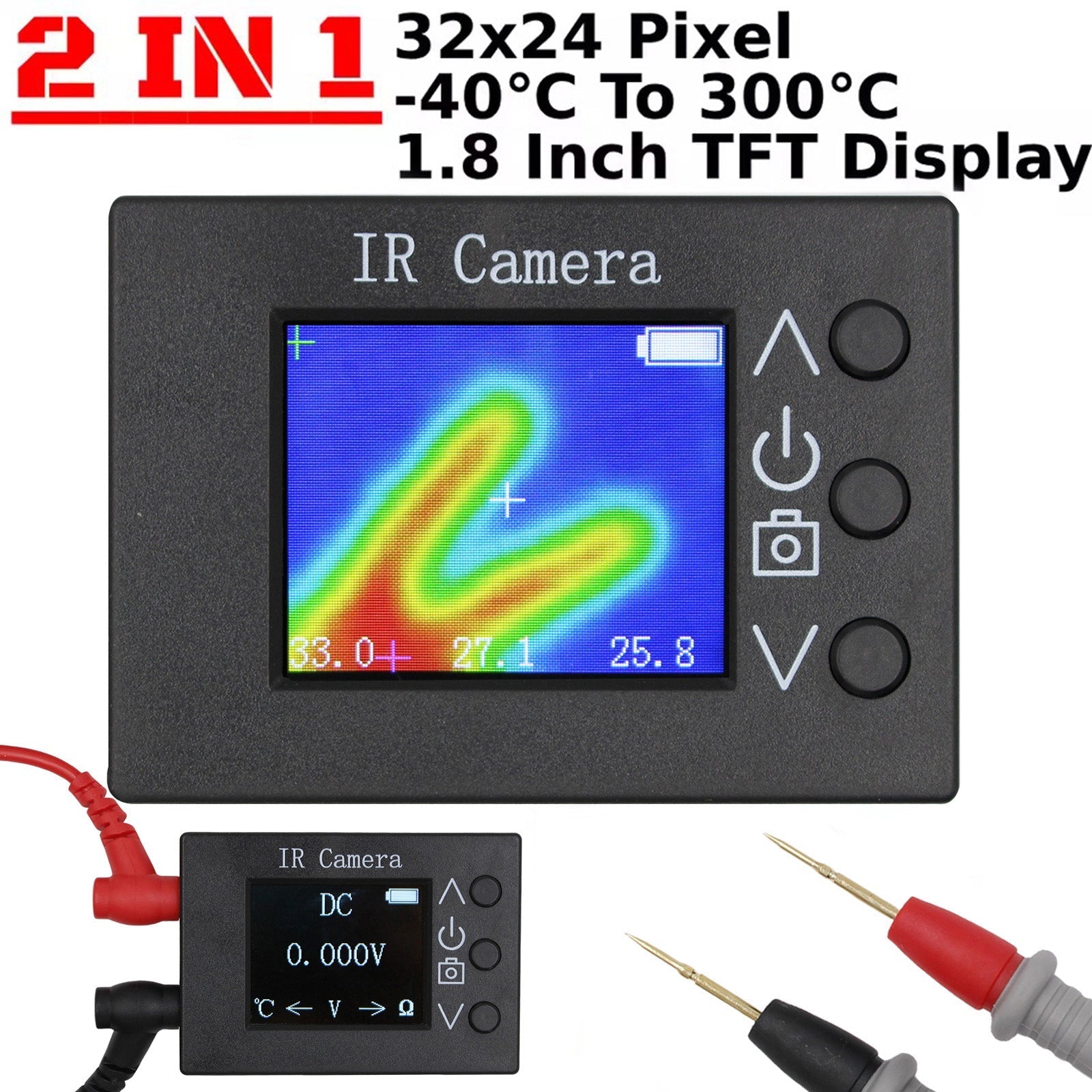 Thermal Imaging Camera 2-In-1 IR Temperature Tester With 1.8 Inch Sensor Display