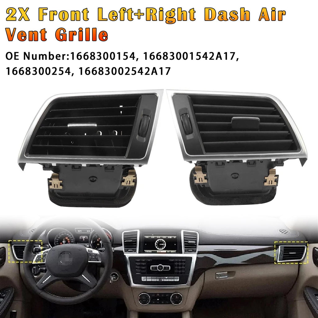 16683002542A17 Dashboard Air Vent Grille Pair Front Left Right for Mercedes-Benz ML Class W166 2013-2015