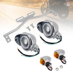 Chrome Universal 22 Motorcycle Headlight Spotlight Lamp with Color Switch Fits