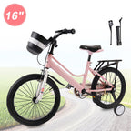 16" and 18" Youth Bike with Stabilizer Wheels, Front Basket and Luggage Rack