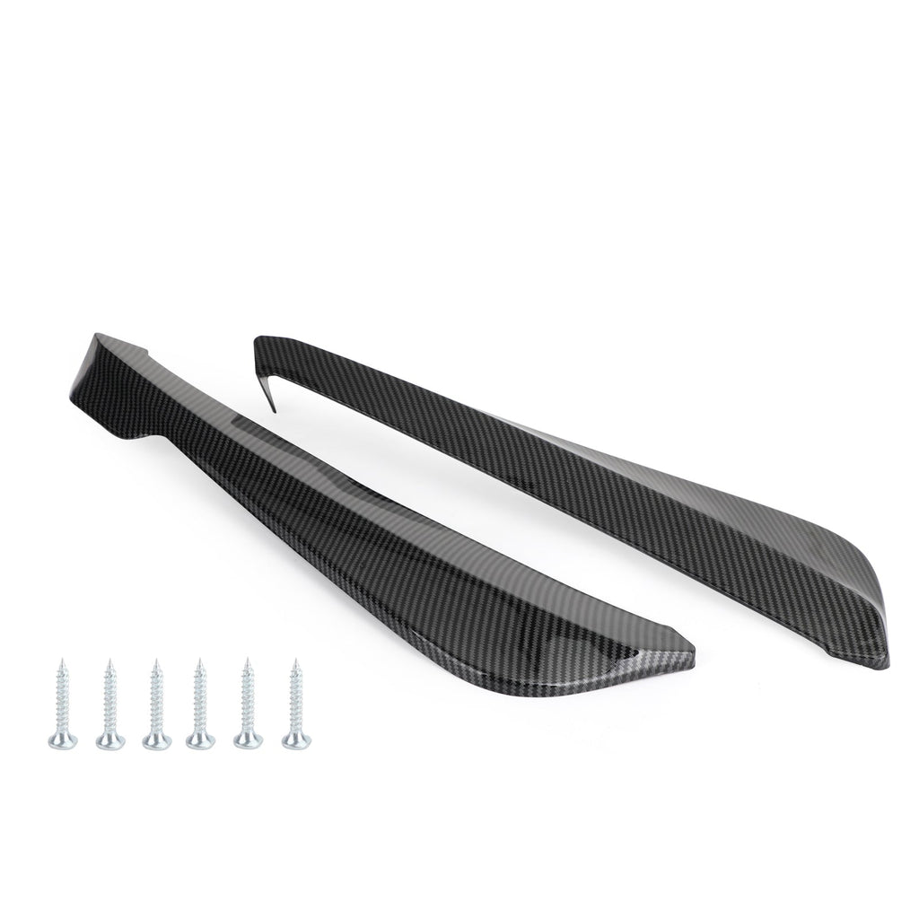 19 Inch Generic Rear Bumper Spoiler Diffuser Canard Splitter Valence Lip Carbon Fiber Finish