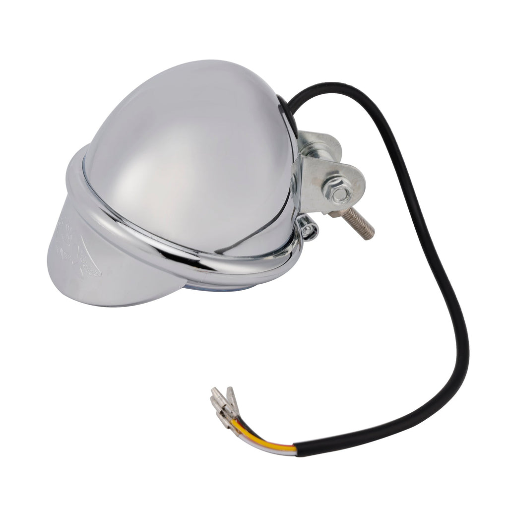 62mm Universal Motorcycle Headlight with Chrome Spotlight and Color Switch