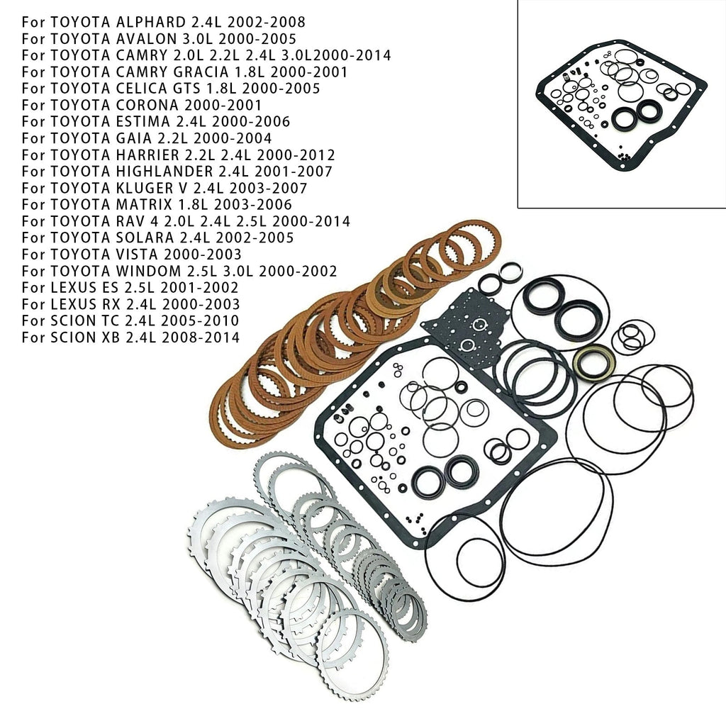 2001-2007 Toyota Highlander 2.4 Liter Automatic Transmission Master Overhaul Kit T13600B U240E U241E Clutch and Gasket