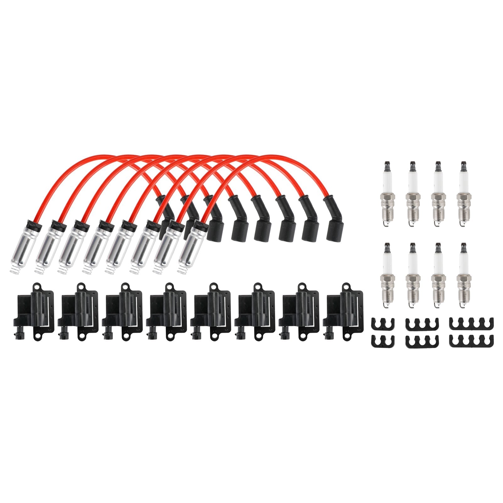Mercruiser 2001-2007 All Models 8 Pack Square Ignition Coil with Spark Plug Wire Set