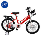 18" Kids Bike for Boys and Girls with auxiliary wheels & Rack Red