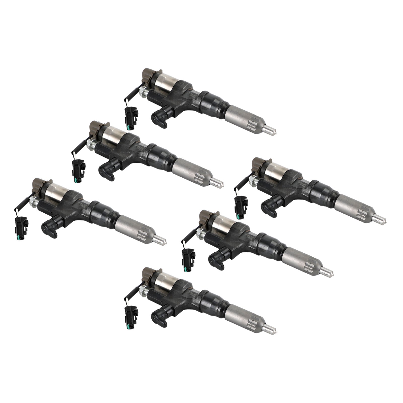 Hino J08E Kobelco 3.8 4.7L Diesel Engine 6 Piece Fuel Injector Set 095000-6593