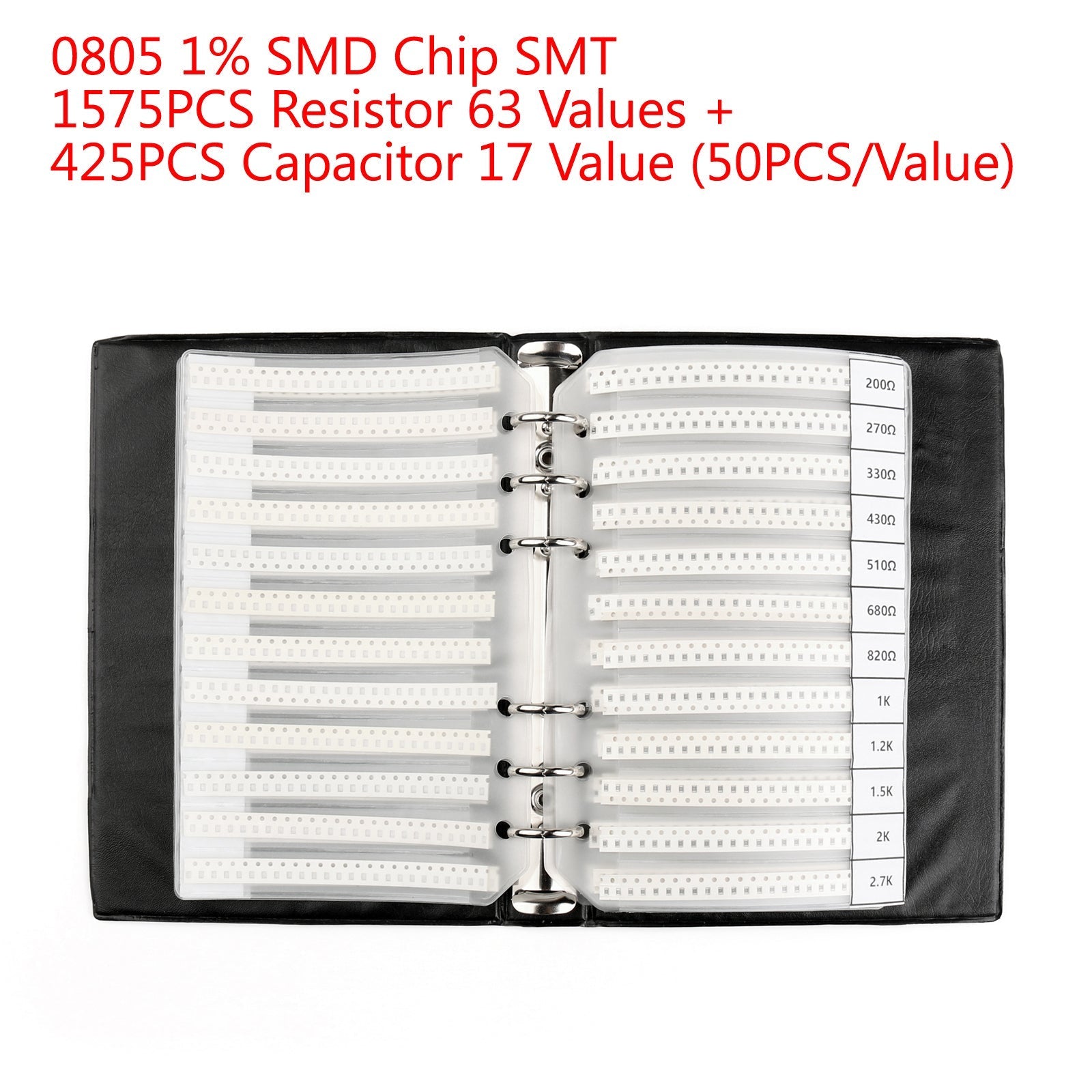 0805 SMD SMT Resistor Capacitor Component Assortment 2000PCS 1% Tolerance 80 Values Sample Collection